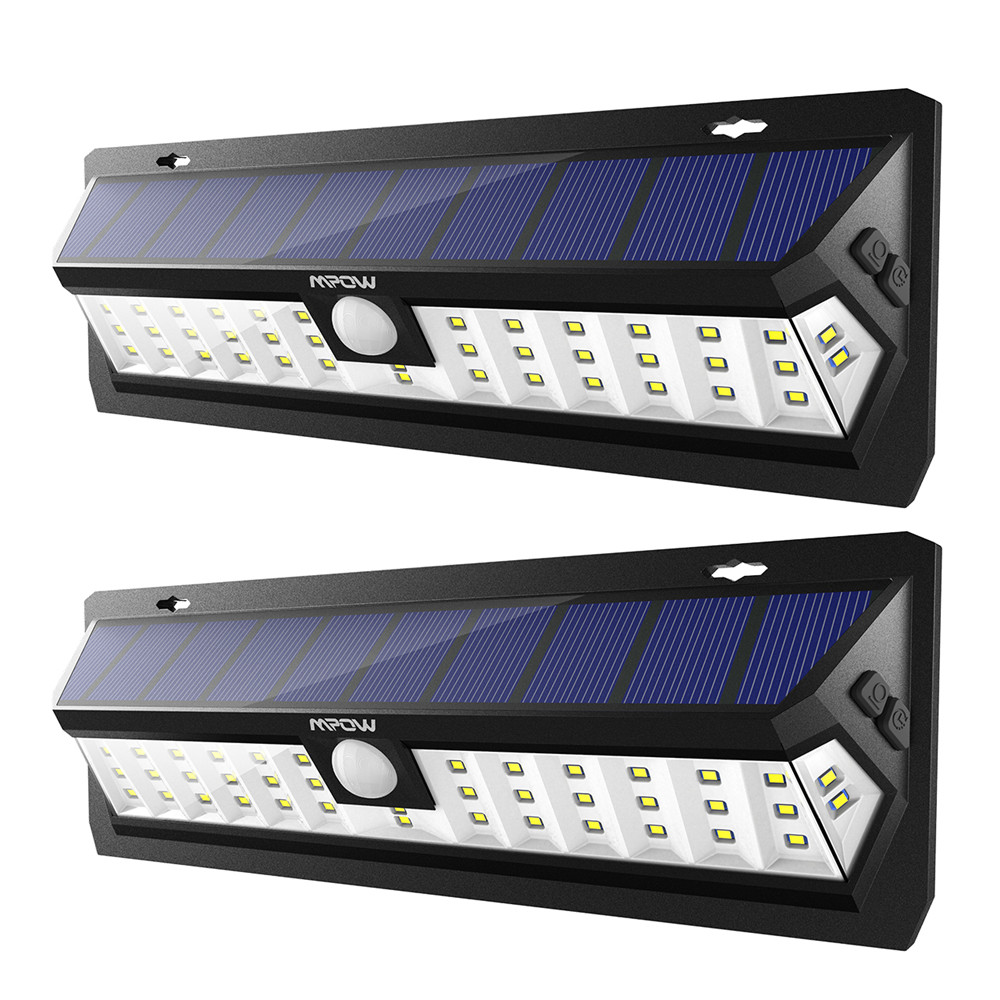 【送料無料】【二個セット】Mpow 42 LED ソーラーライト センサーライト 人感センサー 点灯時間調整可能 防犯ライト 広